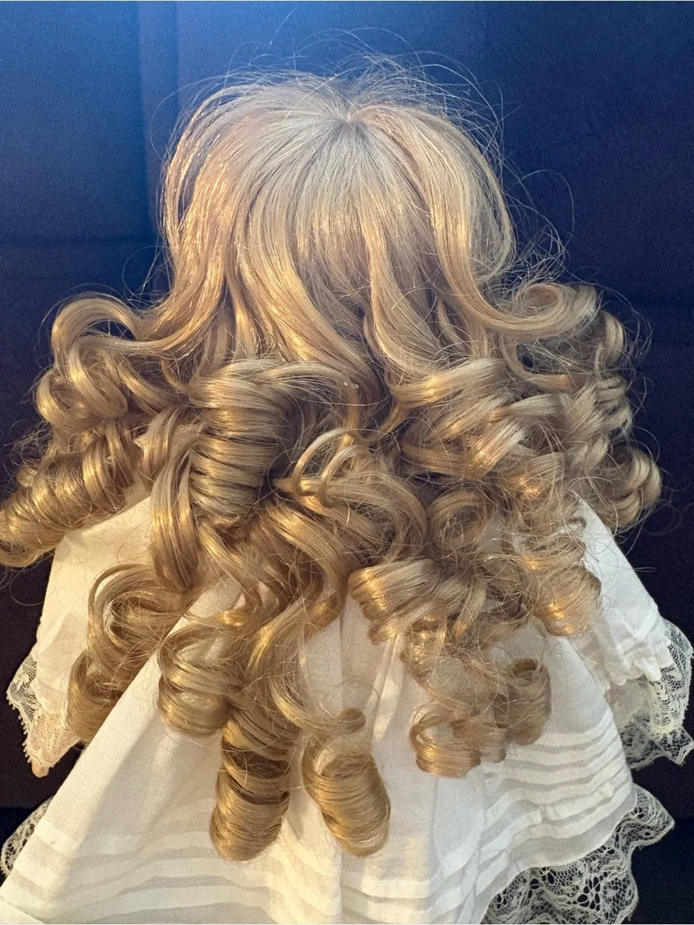 Porcelain Doll in Cream Lace Dress - Classic Kids Toy